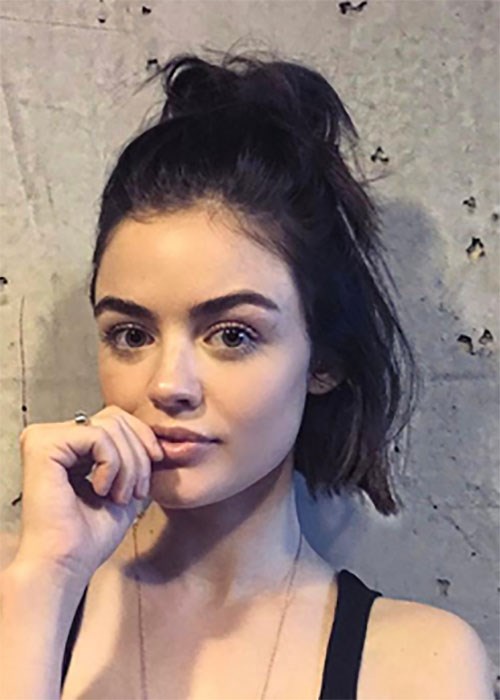 Lucy Hale half topknot