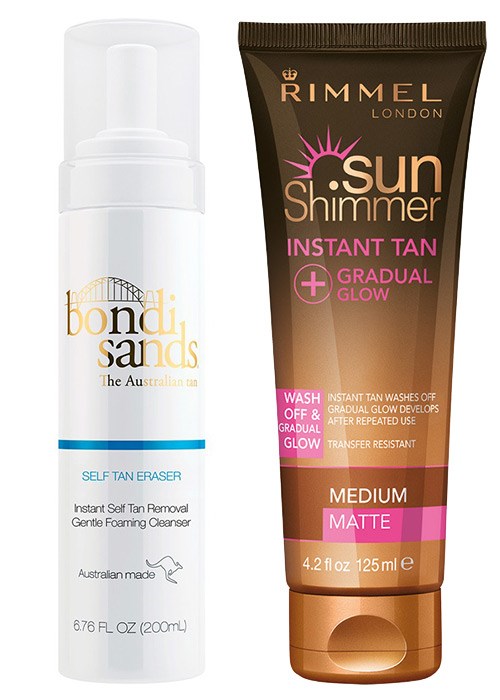 Bondi Sands Self Tan Eraser & Rimmel London SunShimmer Instant Tan + Gradual Glow Medium Matte