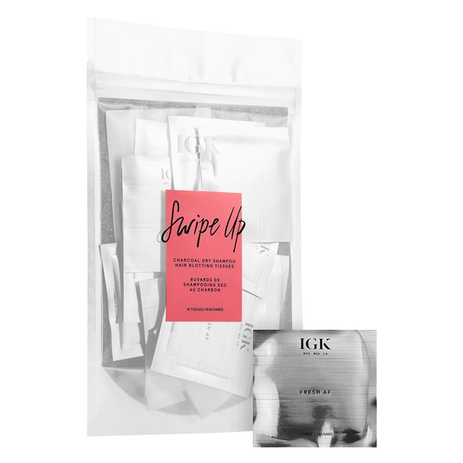 IGK Swipe Up Charcoal Dry Shampoo Hair Blotting Tissues
