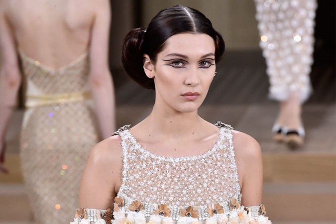 Walking in the Chanel Couture Show at Paris Fashion Week